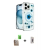 MARSİLYAN™- iPhone 16 Pro Max Kılıf Kozmos Doku - Siyah Bilvis 3D Cam Ekran Koruyucu + Raze Metal Kamera Lens - CLTM