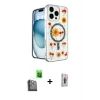 MARSİLYAN™- iPhone 16 Pro Max Kılıf Kozmos Doku - Siyah Bilvis 3D Cam Ekran Koruyucu + Raze Metal Kamera Lens - SH