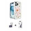 MARSİLYAN™- iPhone 16 Pro Max Kılıf Kozmos Doku - Siyah Bilvis 3X AR Hayalet Cam Ekran Koruyucu + Bilvis Titan Kamera Lens - TMGI