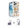 MARSİLYAN™- iPhone 16 Pro Max Kılıf Kozmos Doku - Siyah Bilvis 3X AR Hayalet Cam Ekran Koruyucu + Bilvis Titan Kamera Lens - GS