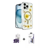 MARSİLYAN™- iPhone 16 Pro Max Kılıf Kozmos Doku - Siyah Bilvis 3X AR Hayalet Cam Ekran Koruyucu + Bilvis Titan Kamera Lens - SH