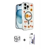 MARSİLYAN™- iPhone 16 Pro Max Kılıf Kozmos Doku - Siyah Bilvis 3X AR Hayalet Cam Ekran Koruyucu + Pers Alüminyum Kamera Lens - GS