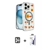 MARSİLYAN™- iPhone 16 Pro Max Kılıf Kozmos Doku - Siyah Bilvis 3X AR Hayalet Cam Ekran Koruyucu + PVD Metal Kamera Lens - GS