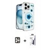 MARSİLYAN™- iPhone 16 Pro Max Kılıf Kozmos Doku - Siyah Bilvis 3X AR Hayalet Cam Ekran Koruyucu + PVD Metal Kamera Lens - GD