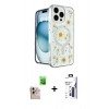 MARSİLYAN™- iPhone 16 Pro Max Kılıf Kozmos Doku - Siyah Bilvis 3X AR Hayalet Cam Ekran Koruyucu + Raze Metal Kamera Lens - NLGY