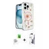 MARSİLYAN™- iPhone 16 Pro Max Kılıf Kozmos Doku - Siyah Bilvis 3X AR Hayalet Cam Ekran Koruyucu + Raze Metal Kamera Lens - BZ