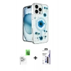 MARSİLYAN™- iPhone 16 Pro Max Kılıf Kozmos Doku - Siyah Bilvis 3X AR Hayalet Cam Ekran Koruyucu + Raze Metal Kamera Lens - BZ