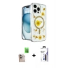 MARSİLYAN™- iPhone 16 Pro Max Kılıf Kozmos Doku - Siyah Bilvis 3X AR Hayalet Cam Ekran Koruyucu + Raze Metal Kamera Lens - NLGY