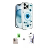 MARSİLYAN™- iPhone 16 Pro Max Kılıf Kozmos Doku - Siyah Bilvis 3X AR Hayalet Cam Ekran Koruyucu + Raze Metal Kamera Lens - NLGY