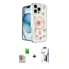 MARSİLYAN™- iPhone 16 Pro Max Kılıf Kozmos Doku - Siyah Bilvis 3X AR Hayalet Cam Ekran Koruyucu + Raze Metal Kamera Lens - NLGY
