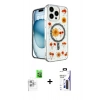 MARSİLYAN™- iPhone 16 Pro Max Kılıf Kozmos Doku - Siyah Bilvis 3X AR Hayalet Cam Ekran Koruyucu + Raze Metal Kamera Lens - BZ