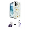 MARSİLYAN™- iPhone 16 Pro Max Kılıf Kozmos Doku - Siyah Bilvis 3X AR HD Cam Ekran Koruyucu + Bilvis Titan Kamera Lens - SH