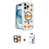 MARSİLYAN™- iPhone 16 Pro Max Kılıf Kozmos Doku - Siyah Bilvis 3X AR HD Cam Ekran Koruyucu + Pers Alüminyum Kamera Lens - CLTM