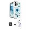 MARSİLYAN™- iPhone 16 Pro Max Kılıf Kozmos Doku - Siyah Bilvis 3X AR HD Cam Ekran Koruyucu + PVD Metal Kamera Lens - SH