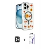 MARSİLYAN™- iPhone 16 Pro Max Kılıf Kozmos Doku - Siyah Bilvis 3X AR HD Cam Ekran Koruyucu + PVD Metal Kamera Lens - SH