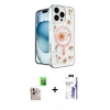 MARSİLYAN™- iPhone 16 Pro Max Kılıf Kozmos Doku - Siyah Bilvis 3X AR HD Cam Ekran Koruyucu + Raze Metal Kamera Lens - NLGY