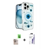MARSİLYAN™- iPhone 16 Pro Max Kılıf Kozmos Doku - Siyah Bilvis 3X AR HD Cam Ekran Koruyucu + Raze Metal Kamera Lens - NLGY