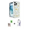 MARSİLYAN™- iPhone 16 Pro Max Kılıf Kozmos Doku - Siyah Bilvis 3X AR HD Cam Ekran Koruyucu + Raze Metal Kamera Lens - NLGY