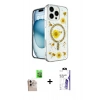 MARSİLYAN™- iPhone 16 Pro Max Kılıf Kozmos Doku - Siyah Bilvis 3X AR HD Cam Ekran Koruyucu + Raze Metal Kamera Lens - NLGY