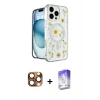 MARSİLYAN™- iPhone 16 Pro Max Kılıf Kozmos Doku - Siyah Bilvis 5in1 3D Magic Cam Ekran Koruyucu + Pers Alüminyum Kamera Lens - CLTM