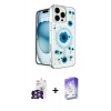MARSİLYAN™- iPhone 16 Pro Max Kılıf Kozmos Doku - Siyah Bilvis 5in1 3D Magic Cam Ekran Koruyucu + Bilvis Titan Kamera Lens - GS