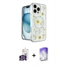MARSİLYAN™- iPhone 16 Pro Max Kılıf Kozmos Doku - Siyah Bilvis 5in1 3D Magic Cam Ekran Koruyucu + Bilvis Titan Kamera Lens - GS