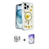 MARSİLYAN™- iPhone 16 Pro Max Kılıf Kozmos Doku - Siyah Bilvis 5in1 3D Magic Cam Ekran Koruyucu + Pers Alüminyum Kamera Lens - GS