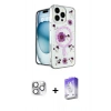 MARSİLYAN™- iPhone 16 Pro Max Kılıf Kozmos Doku - Siyah Bilvis 5in1 3D Magic Cam Ekran Koruyucu + Pers Alüminyum Kamera Lens - GS