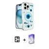 MARSİLYAN™- iPhone 16 Pro Max Kılıf Kozmos Doku - Siyah Bilvis 5in1 3D Magic Cam Ekran Koruyucu + PVD Metal Kamera Lens - GS