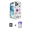 MARSİLYAN™- iPhone 16 Pro Max Kılıf Kozmos Doku - Siyah Bilvis 5in1 3D Magic Cam Ekran Koruyucu + PVD Metal Kamera Lens - SH