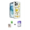 MARSİLYAN™- iPhone 16 Pro Max Kılıf Kozmos Doku - Siyah Bilvis 5in1 3D Magic Cam Ekran Koruyucu + Raze Metal Kamera Lens - NLGY