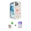 MARSİLYAN™- iPhone 16 Pro Max Kılıf Kozmos Doku - Siyah Bilvis 5in1 3D Magic Cam Ekran Koruyucu + Raze Metal Kamera Lens - NLGY