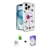 MARSİLYAN™- iPhone 16 Pro Max Kılıf Kozmos Doku - Siyah Bilvis 5in1 3D Magic Cam Ekran Koruyucu + Raze Metal Kamera Lens - BZ