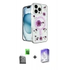 MARSİLYAN™- iPhone 16 Pro Max Kılıf Kozmos Doku - Siyah Bilvis 5in1 3D Magic Cam Ekran Koruyucu + Raze Metal Kamera Lens - SH