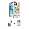 MARSİLYAN™- iPhone 16 Pro Max Kılıf Kozmos Doku - Siyah Bilvis 5in1 3D Magic Cam Ekran Koruyucu + Raze Metal Kamera Lens - SH