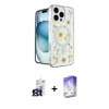 MARSİLYAN™- iPhone 16 Pro Max Kılıf Kozmos Doku - Siyah Bilvis 5in1 3D Magic Cam Ekran Koruyucu + Bilvis Titan Kamera Lens - TMGI