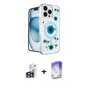 MARSİLYAN™- iPhone 16 Pro Max Kılıf Kozmos Doku - Siyah Bilvis 5in1 3D Magic Cam Ekran Koruyucu + Bilvis Titan Kamera Lens - TMGI