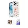 MARSİLYAN™- iPhone 16 Pro Max Kılıf Kozmos Doku - Siyah Bilvis 5in1 5D Magic Hayalet Cam Ekran Koruyucu + Pers Alüminyum Kamera Lens - CLTM