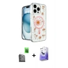 MARSİLYAN™- iPhone 16 Pro Max Kılıf Kozmos Doku - Siyah Bilvis 5in1 5D Magic Hayalet Cam Ekran Koruyucu + Raze Metal Kamera Lens - SH