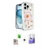 MARSİLYAN™- iPhone 16 Pro Max Kılıf Kozmos Doku - Siyah Bilvis 5in1 5D Magic Hayalet Cam Ekran Koruyucu + Raze Metal Kamera Lens - NLGY