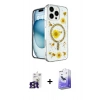 MARSİLYAN™- iPhone 16 Pro Max Kılıf Kozmos Doku - Siyah Bilvis 5in1 5D Magic Hayalet Cam Ekran Koruyucu + Bilvis Titan Kamera Lens - TMGI