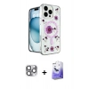 MARSİLYAN™- iPhone 16 Pro Max Kılıf Kozmos Doku - Siyah Bilvis 5in1 5D Magic Hayalet Cam Ekran Koruyucu + Pers Alüminyum Kamera Lens - GI