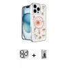 MARSİLYAN™- iPhone 16 Pro Max Kılıf Kozmos Doku - Siyah Bilvis Hayalet Cam Ekran Koruyucu + Pers Alüminyum Kamera Lens - GI