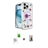 MARSİLYAN™- iPhone 16 Pro Max Kılıf Kozmos Doku - Siyah Bilvis Hayalet Cam Ekran Koruyucu + Raze Metal Kamera Lens - BZ