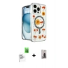 MARSİLYAN™- iPhone 16 Pro Max Kılıf Kozmos Doku - Siyah Bilvis Hayalet Cam Ekran Koruyucu + Raze Metal Kamera Lens - BZ