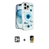 MARSİLYAN™- iPhone 16 Pro Max Kılıf Kozmos Doku - Siyah Buffer Cam Ekran Koruyucu + PVD Metal Kamera Lens - GS
