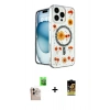 MARSİLYAN™- iPhone 16 Pro Max Kılıf Kozmos Doku - Siyah Buffer Cam Ekran Koruyucu + Raze Metal Kamera Lens - NLGY