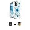 MARSİLYAN™- iPhone 16 Pro Max Kılıf Kozmos Doku - Siyah Buffer Cam Ekran Koruyucu + PVD Metal Kamera Lens - SH