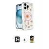 MARSİLYAN™- iPhone 16 Pro Max Kılıf Kozmos Doku - Siyah Buffer Cam Ekran Koruyucu + PVD Metal Kamera Lens - SH