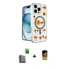 MARSİLYAN™- iPhone 16 Pro Max Kılıf Kozmos Doku - Siyah Buffer Cam Ekran Koruyucu + Raze Metal Kamera Lens - SH
